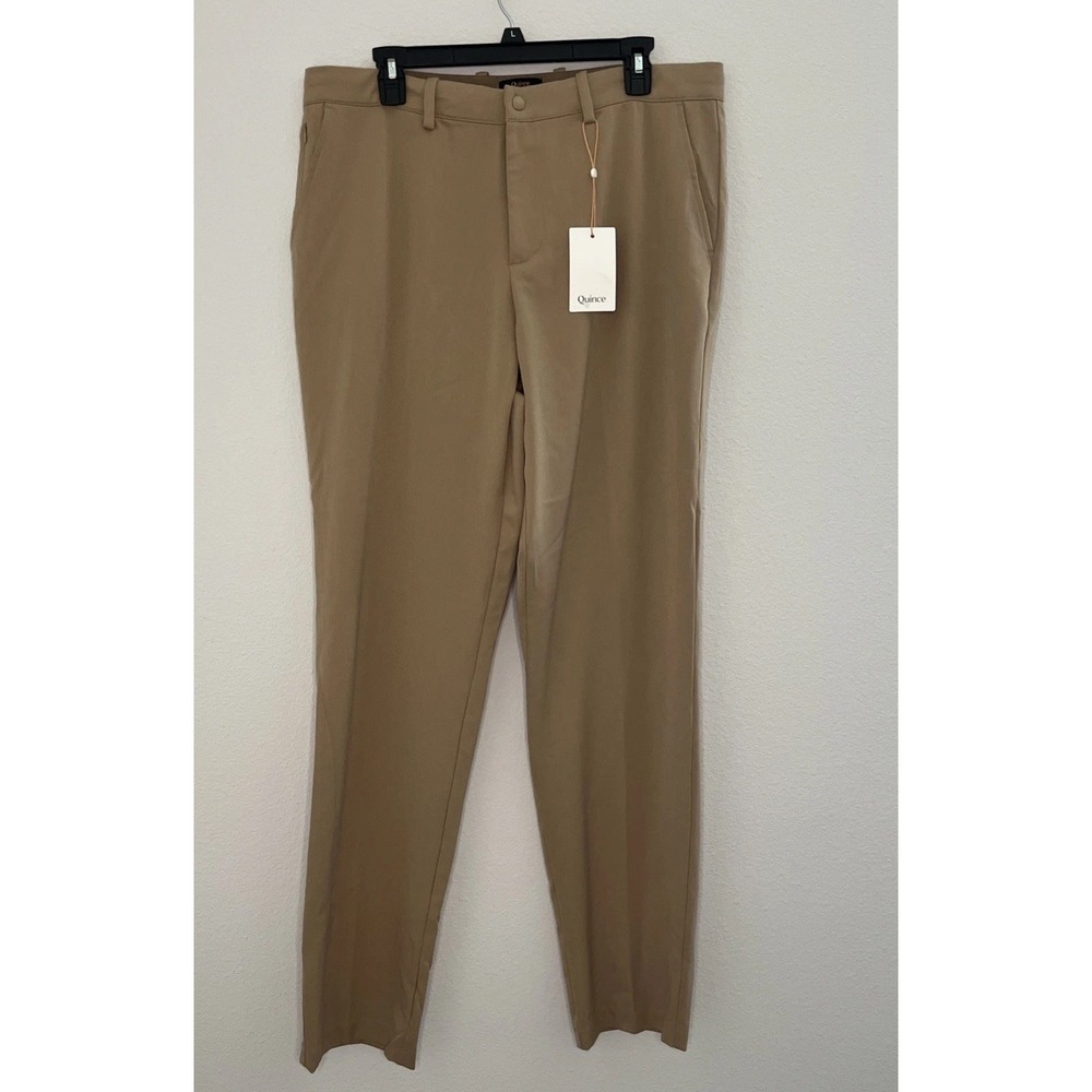 Quince Ultra-Stretch 24/7 Smart Chino Pant Men 36X34 Khaki Career Athleisure New